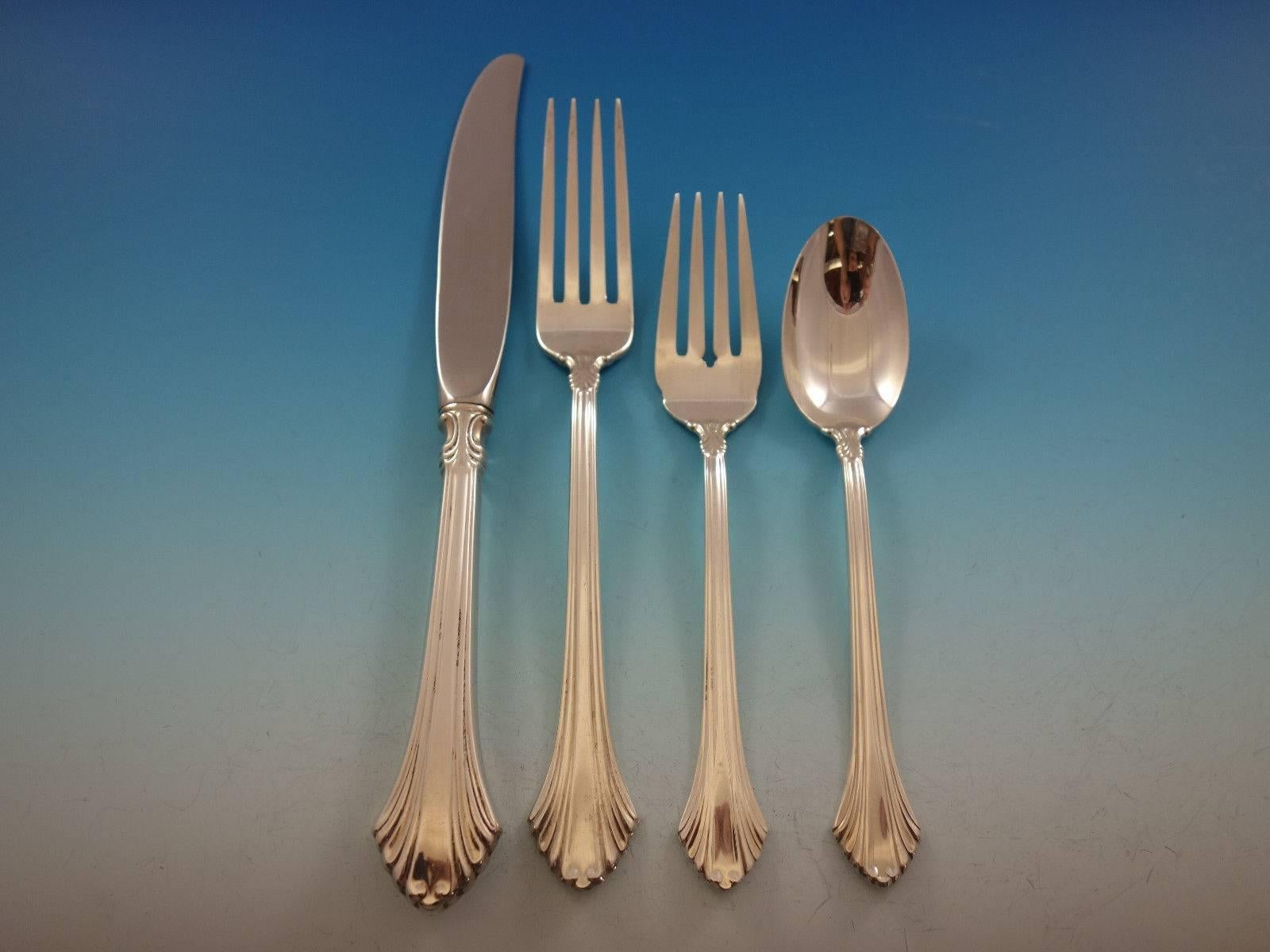 French Regency by Wallace Sterling Silver Flatware Set for 12 Service 66 Pieces In Excellent Condition In Big Bend, WI