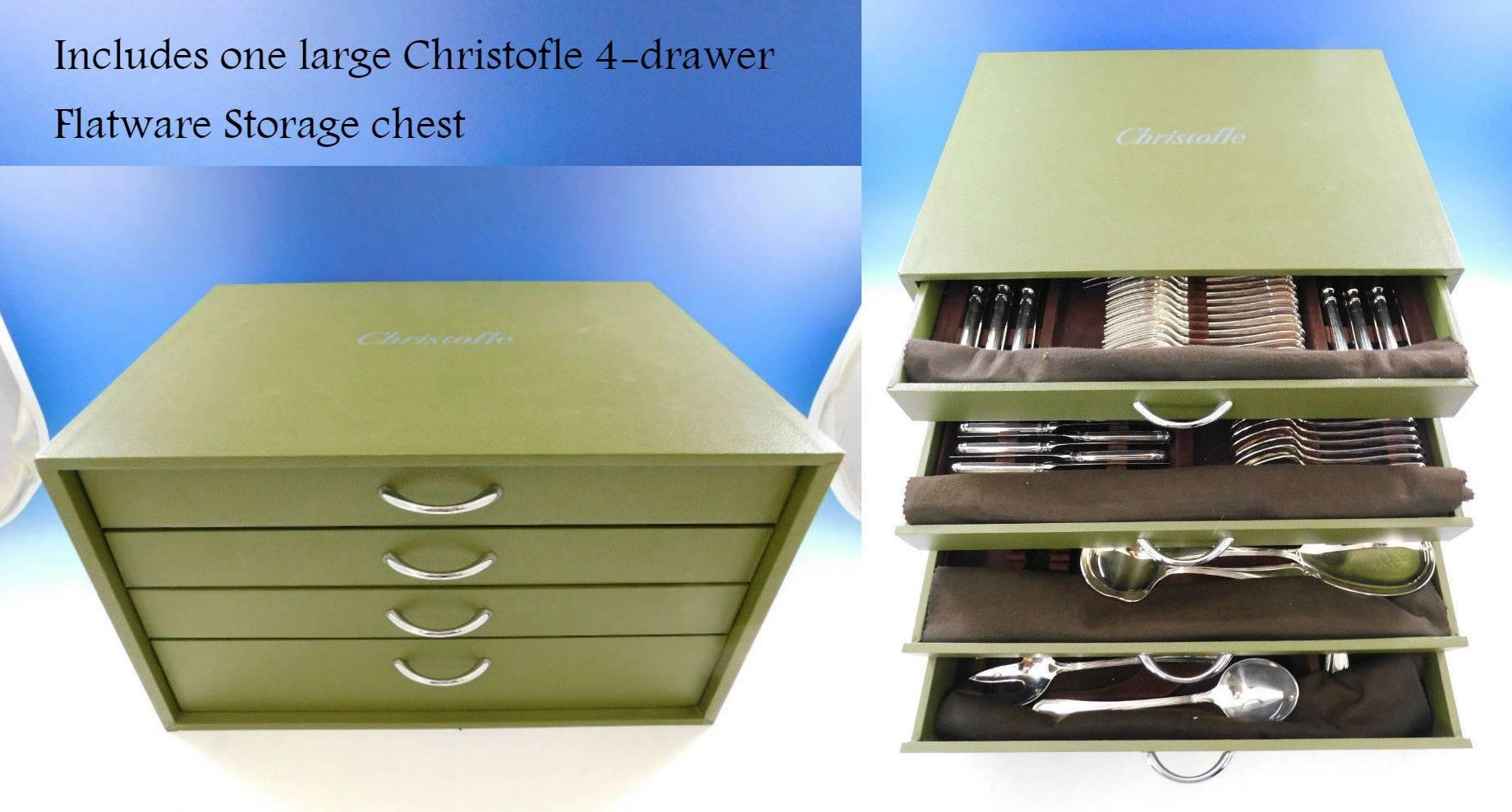 Oceana by Christofle Silver Plate Flatware Set 12 Service of 136 Pieces, Massive 5