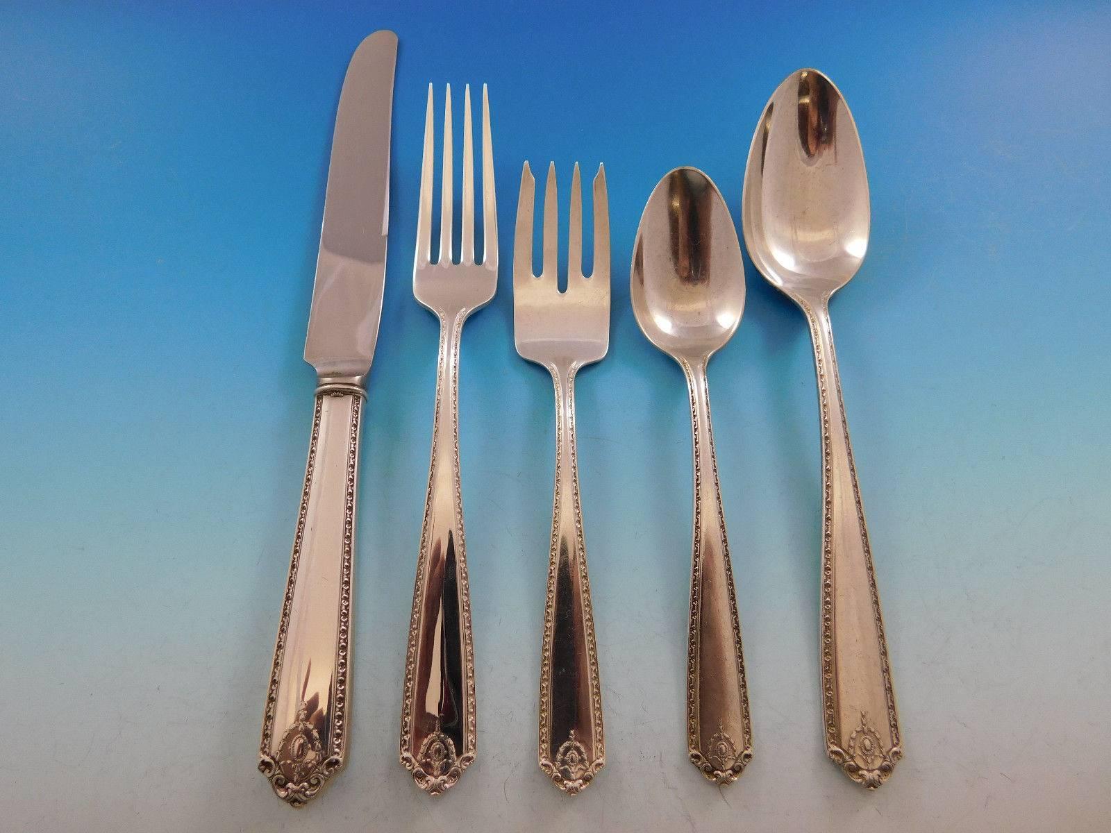 Lady Hilton by Westmorland Sterling Silver Flatware Set for 8 Service, 47 Pieces For Sale 2