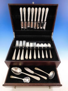 Bridal Bouquet by Alvin Sterling Silver Flatware Set for 8 Service 36 Pcs Dinner