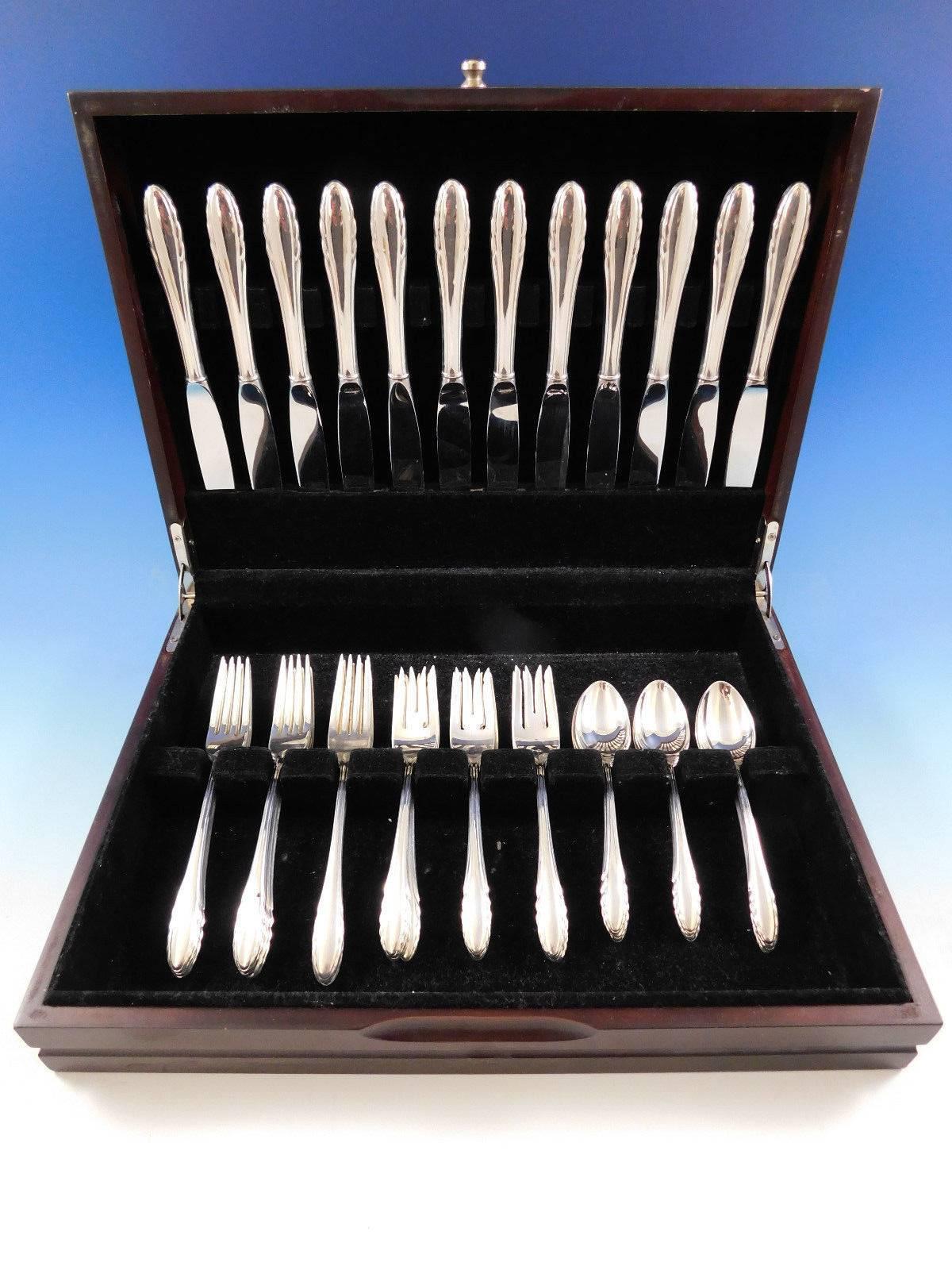 Lyric by Gorham sterling silver flatware set, 48 pieces. This set includes:

12 knives, 8 7/8
