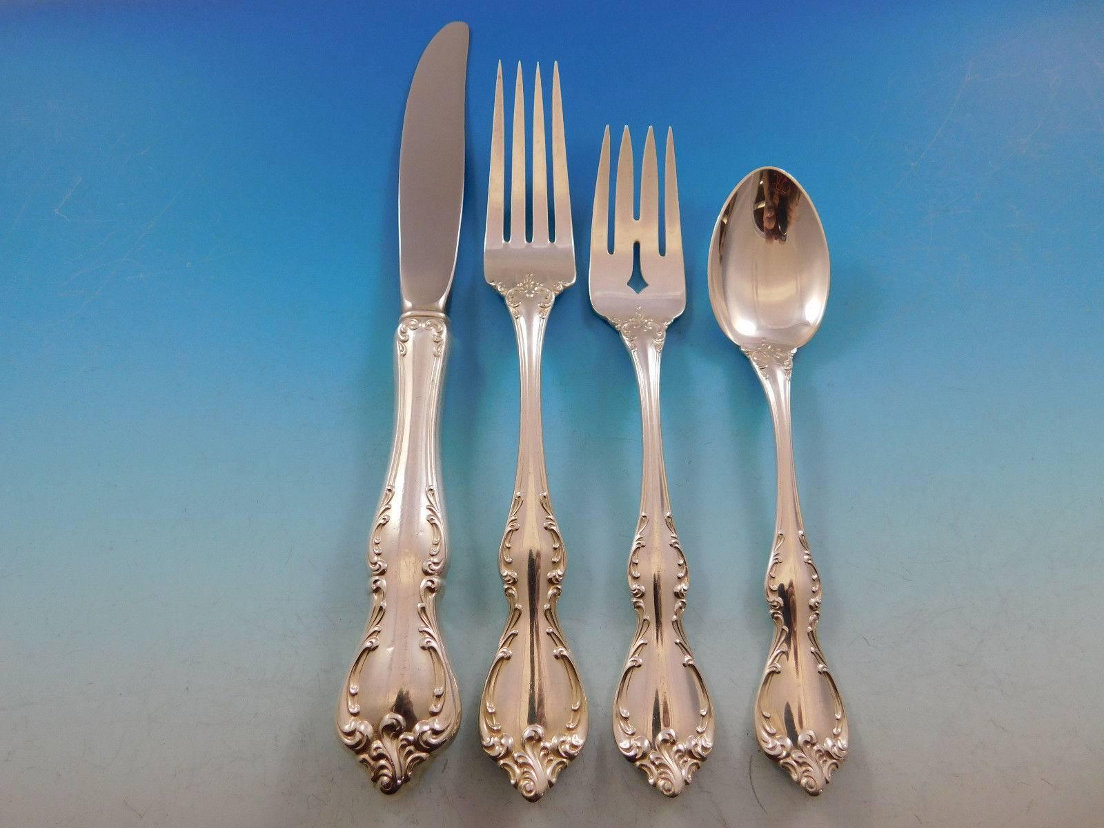 Debussy by Towle Sterling Silver Flatware Set for Eight Service 57 Pcs For Sale 1
