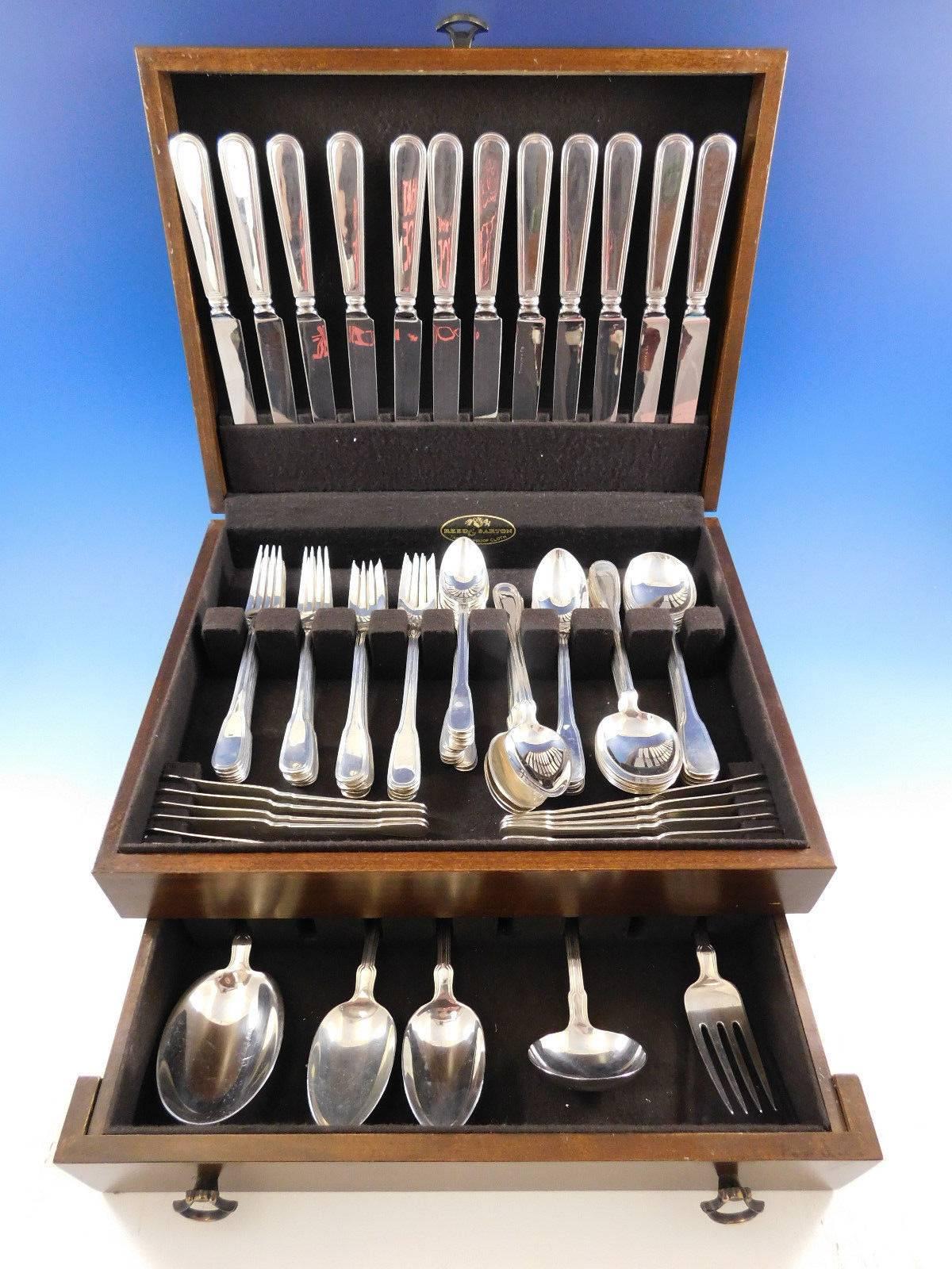 Hamilton by Tiffany and Co. sterling silver flatware set, 89 pieces. This set includes: 12 regular luncheon size knives, 9 1/4