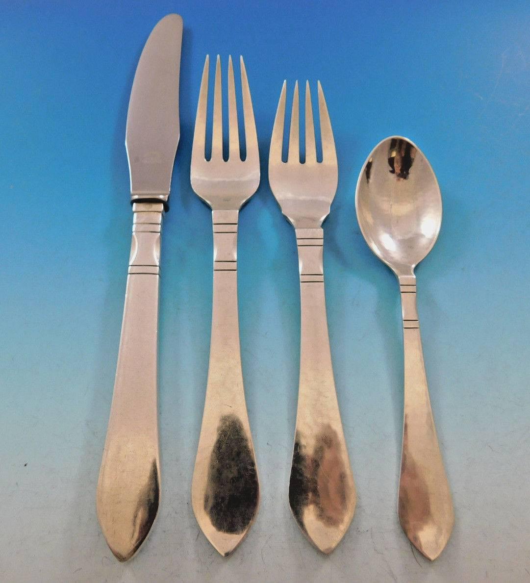 Continental Jensen Sterling Silver Flatware Set 12 Service 52 Pc