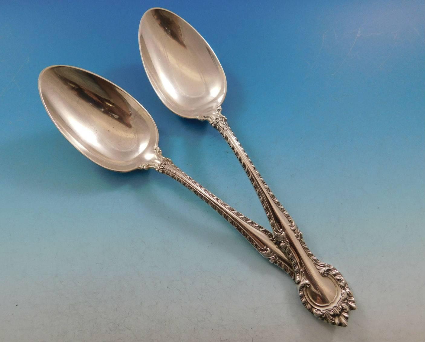 20ième siècle Ensemble de couverts en argent sterling anglais Gadroon par Gorham 12 services 87 pièces dîner en vente