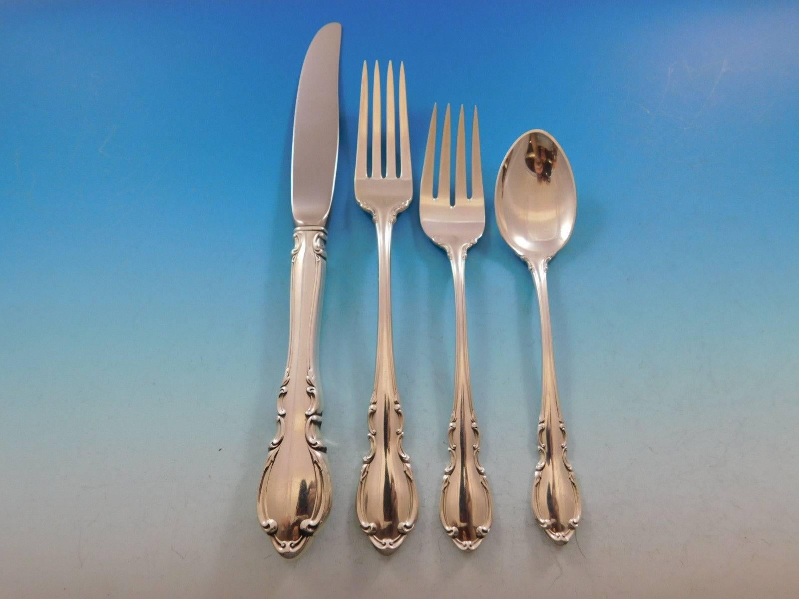 Legato by Towle Sterling Silver Flatware Set for 12 Service 93 pieces In Excellent Condition For Sale In Big Bend, WI