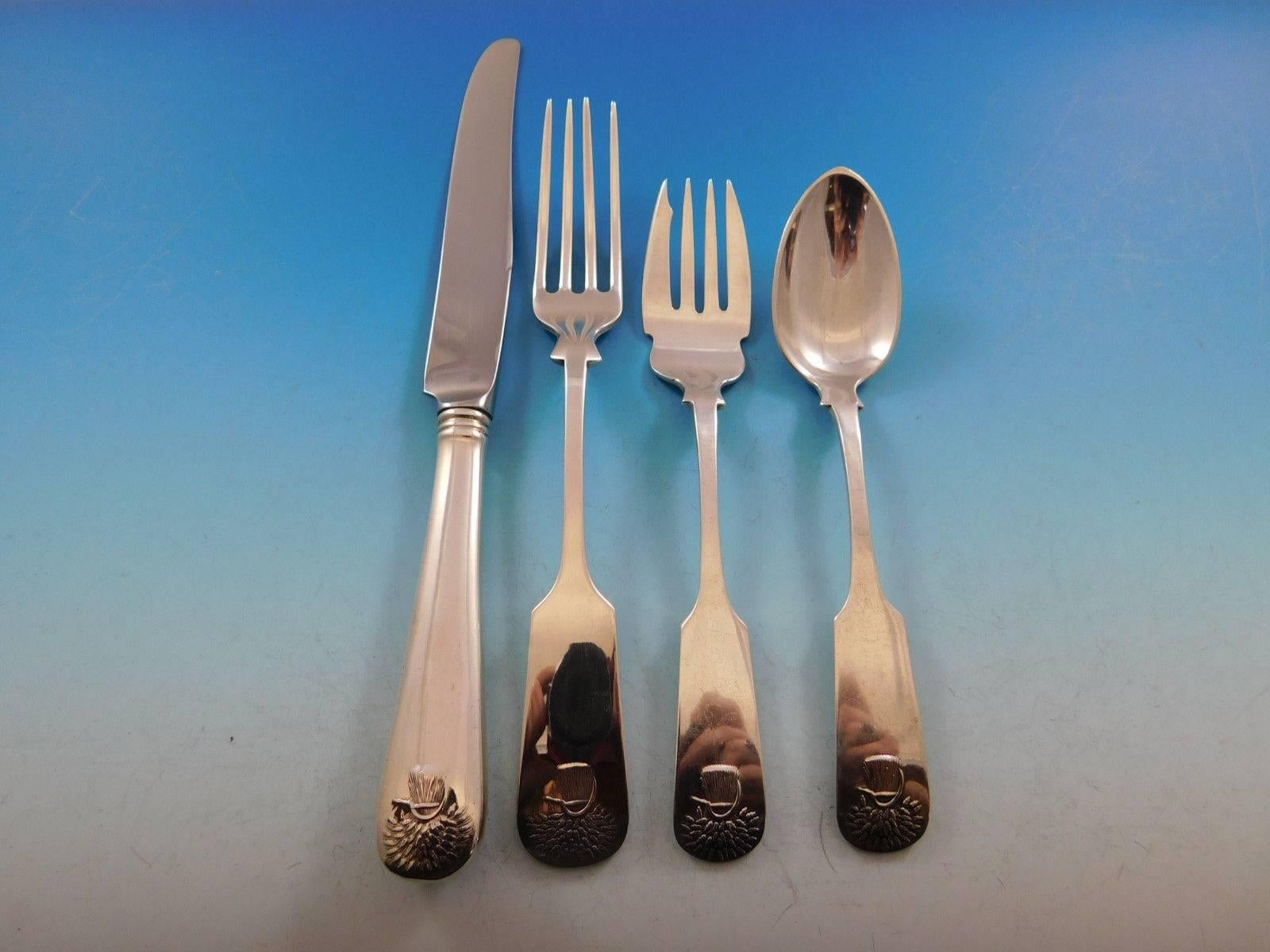 Sheaf of Wheat by Durgin Gorham Sterling Silver Flatware Set for 8 Service 48 pc In Excellent Condition In Big Bend, WI