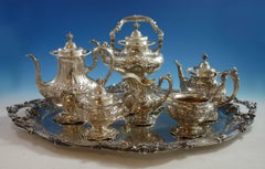 Francis I Reed & Barton Sterling Silver Six-Piece Tea Set with Tray SKU#2118.