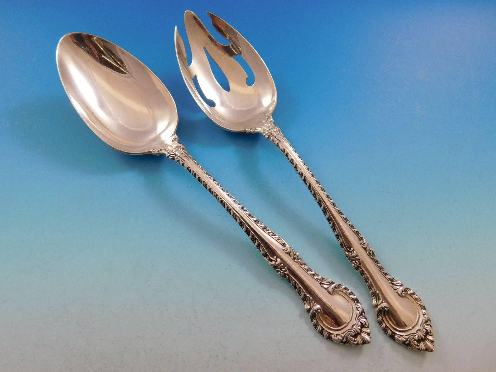 20th Century English Gadroon by Gorham Sterling Silver Flatware Set for 8 Service 70 pieces For Sale
