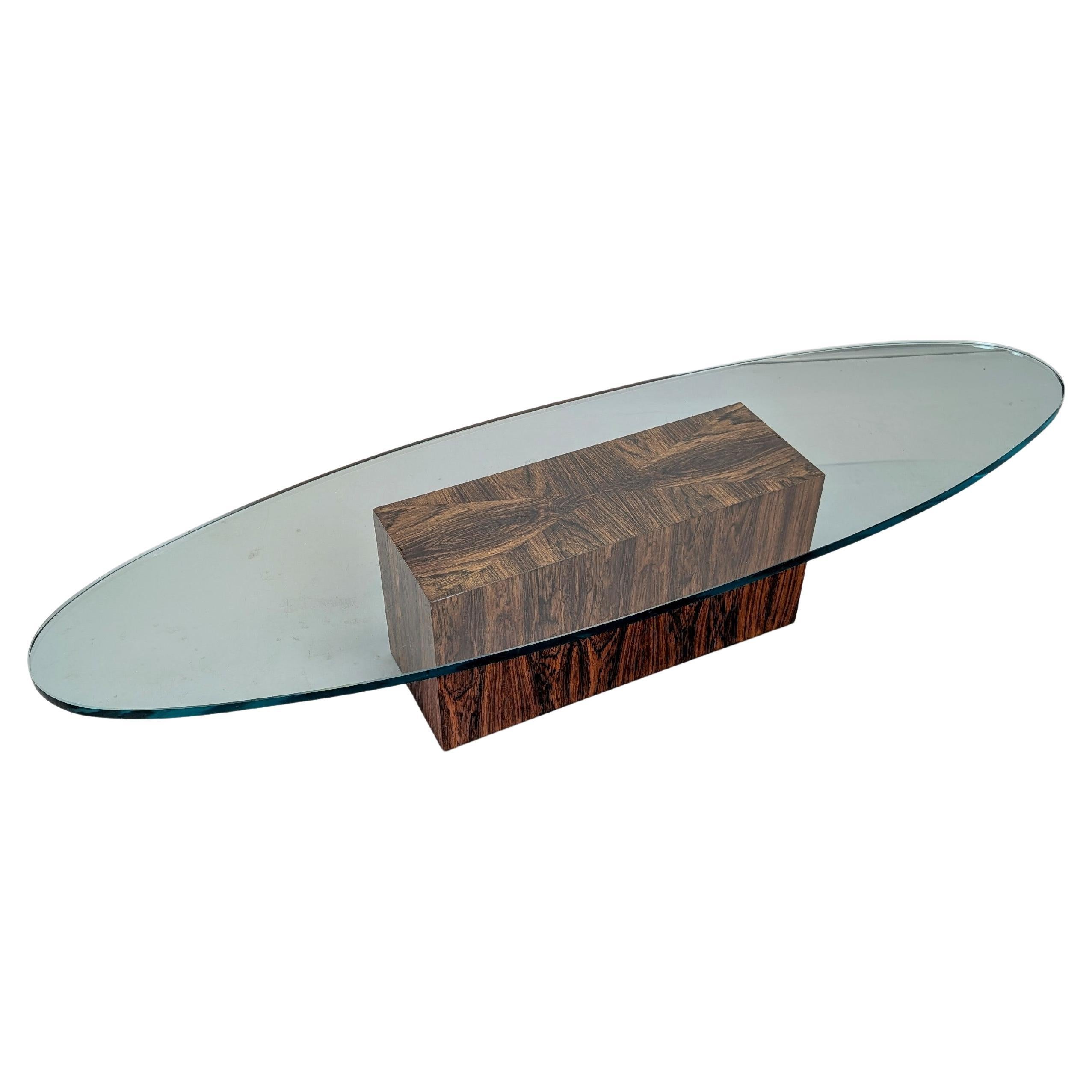 Harvey Probber Rosewood Glass Coffee Table model #1277 For Sale