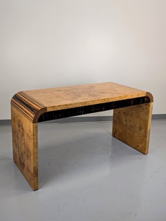 Olive Burl & Macassar Waterfall Executive Desk by Henredon