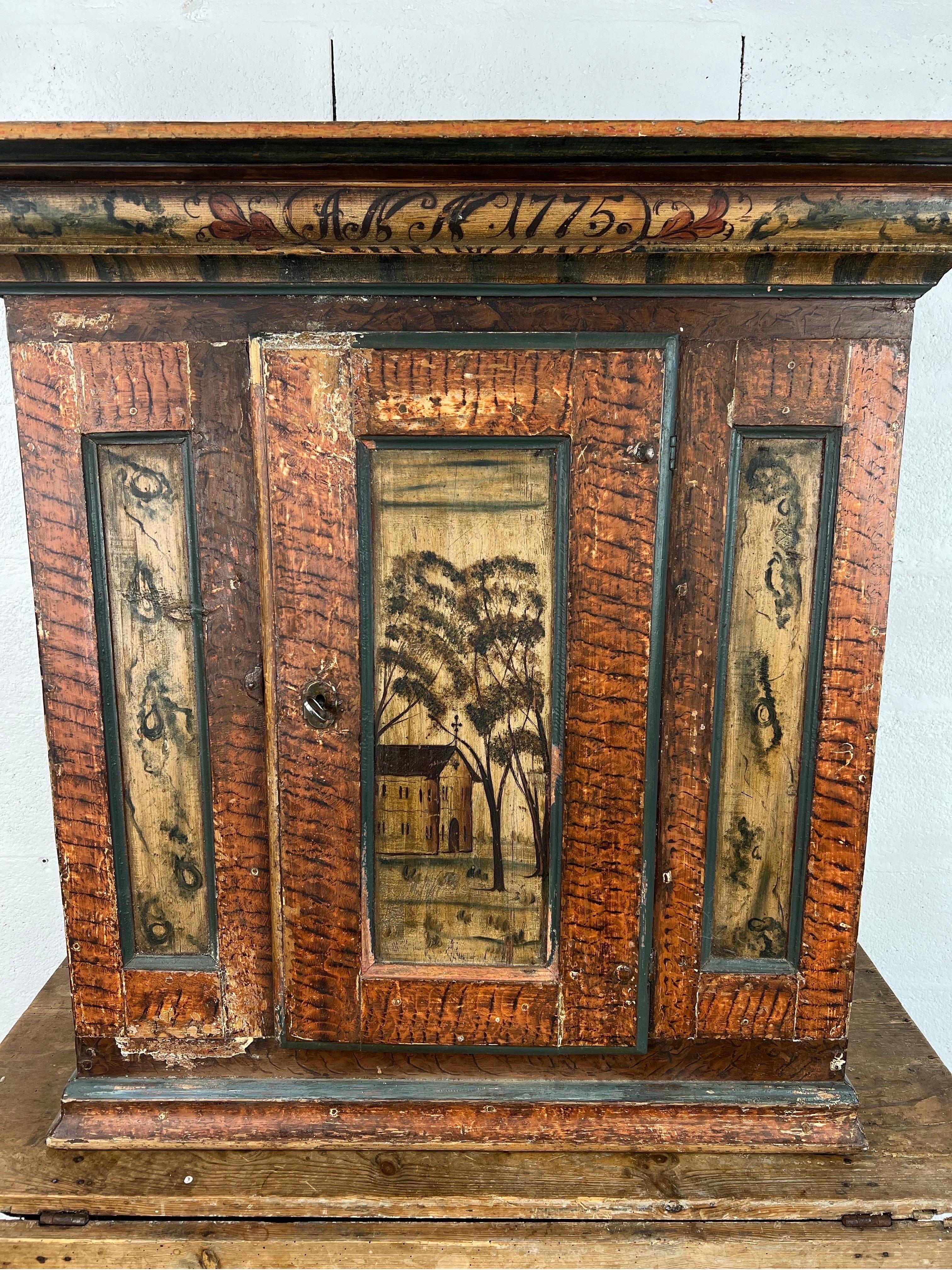 Swedish Hanging swedish sideboard dated 1775 For Sale