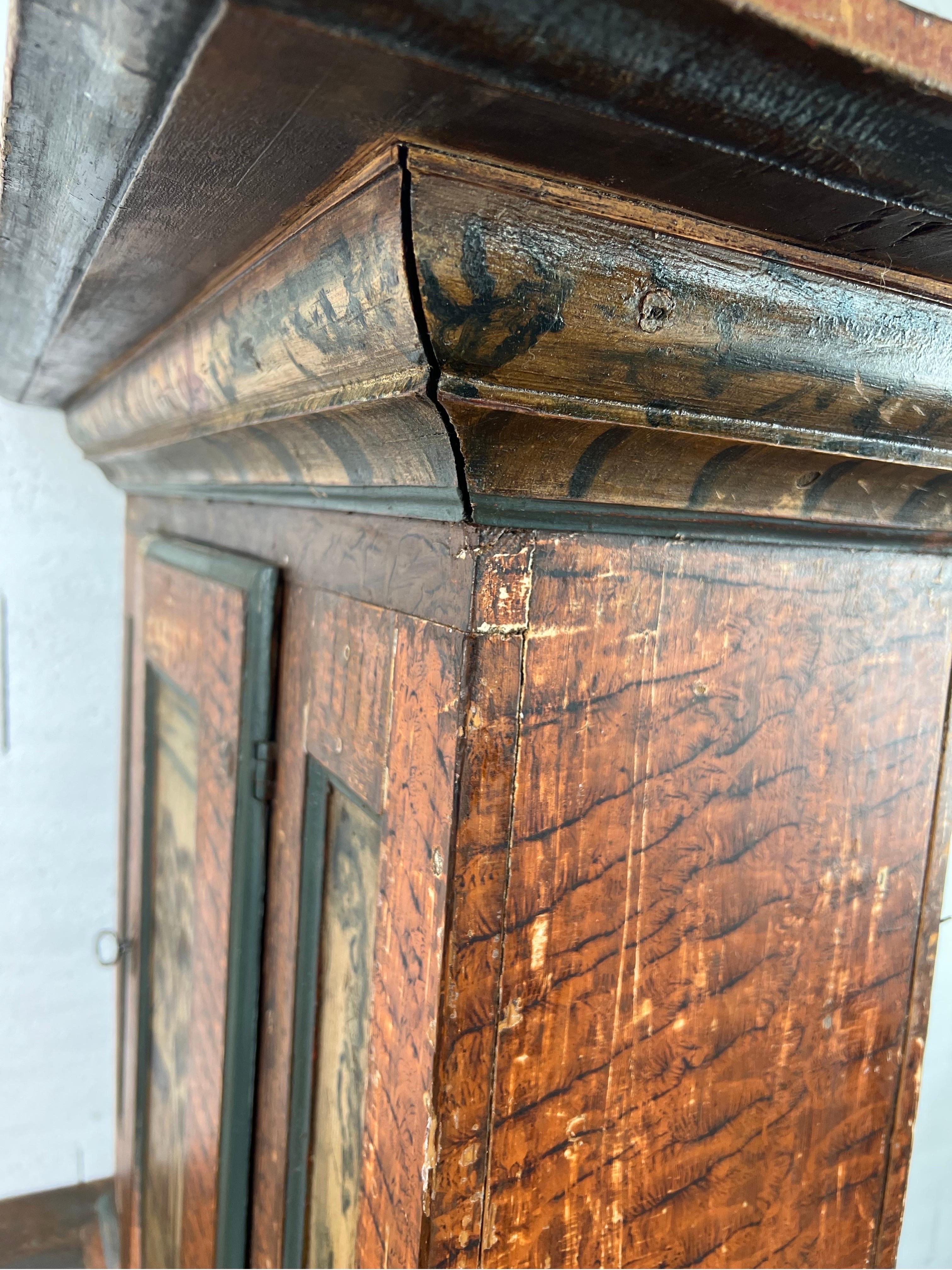 Wood Hanging swedish sideboard dated 1775 For Sale