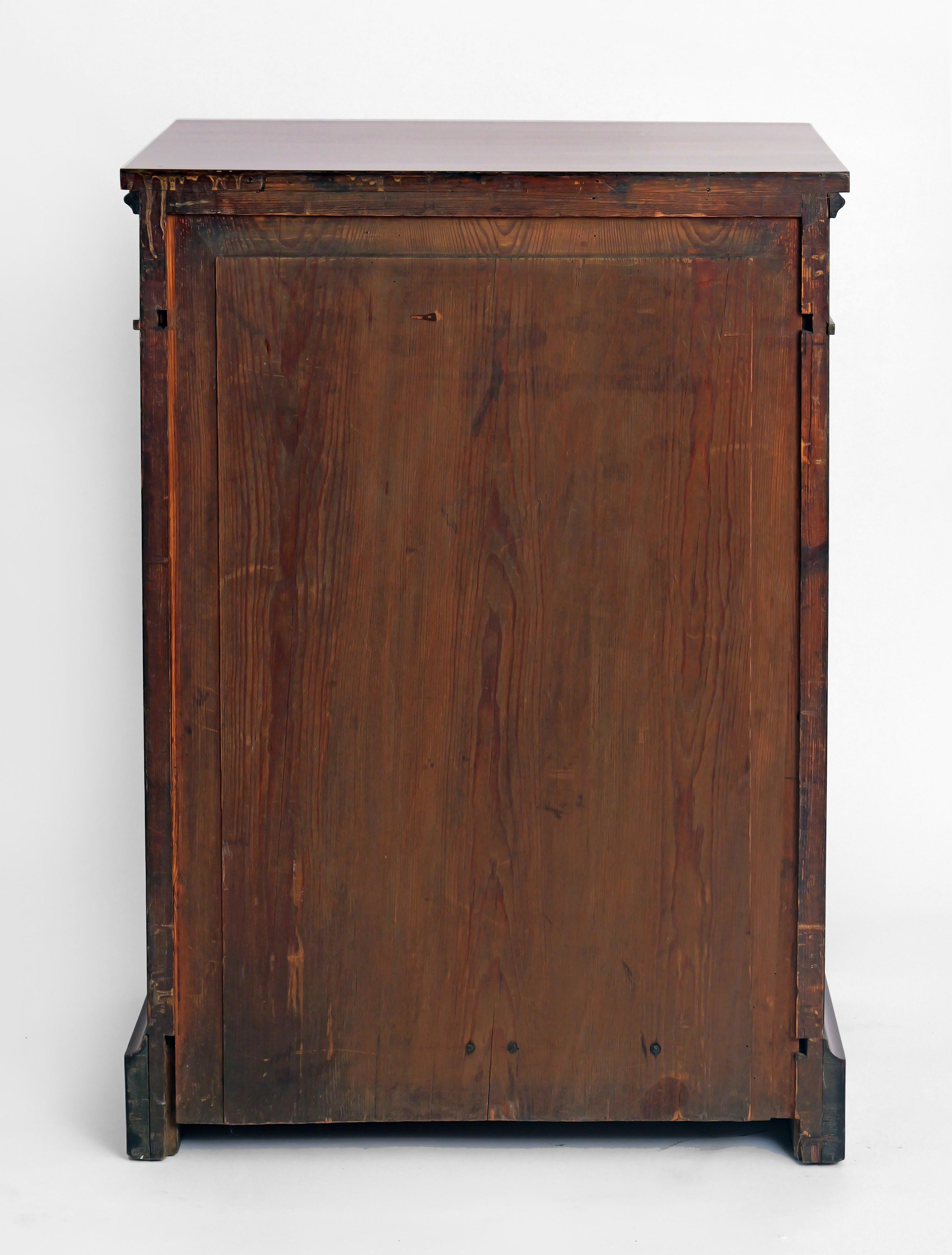 Pair Of Pillar Cabinets, Curved Door With Flanking Columns And Head Drawer, 1810 For Sale 2