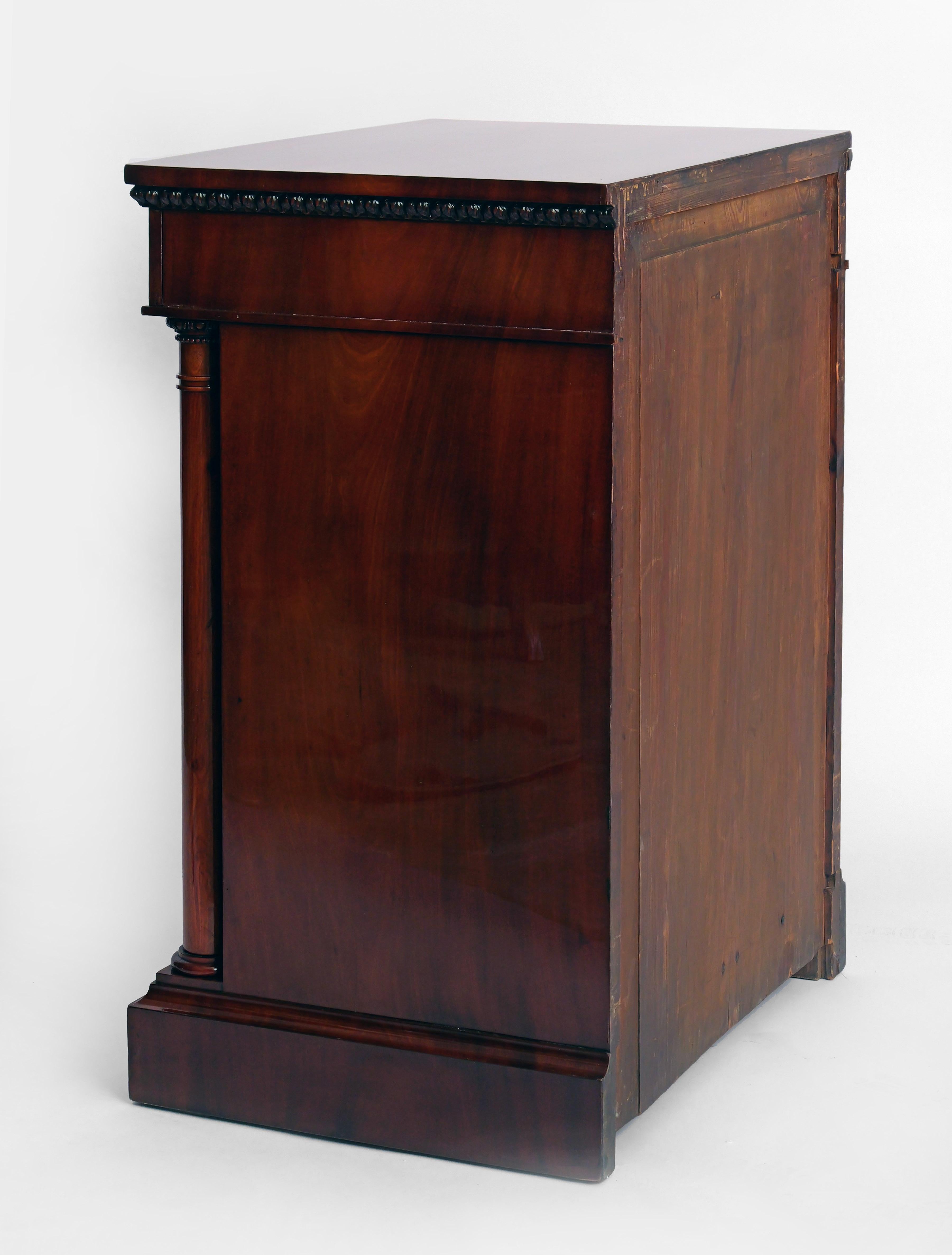 Pair Of Pillar Cabinets, Curved Door With Flanking Columns And Head Drawer, 1810 For Sale 3