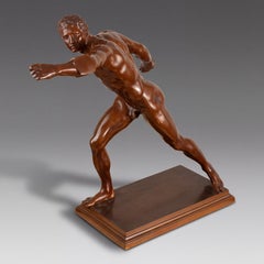 Antique Borghese Gladiator Bronze Sculpture by Gladenbeck, Germany, Late 19th Ce