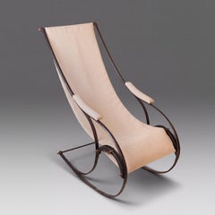 Antique Victorian Winfield Wrought Iron Rocking Chair, circa 1850