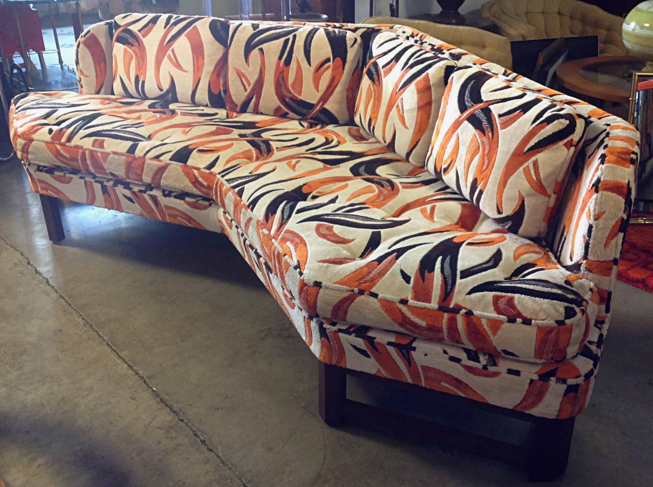 Mid-Century Modern Angled Sofa in the Style of Edward Wormley for Dunbar