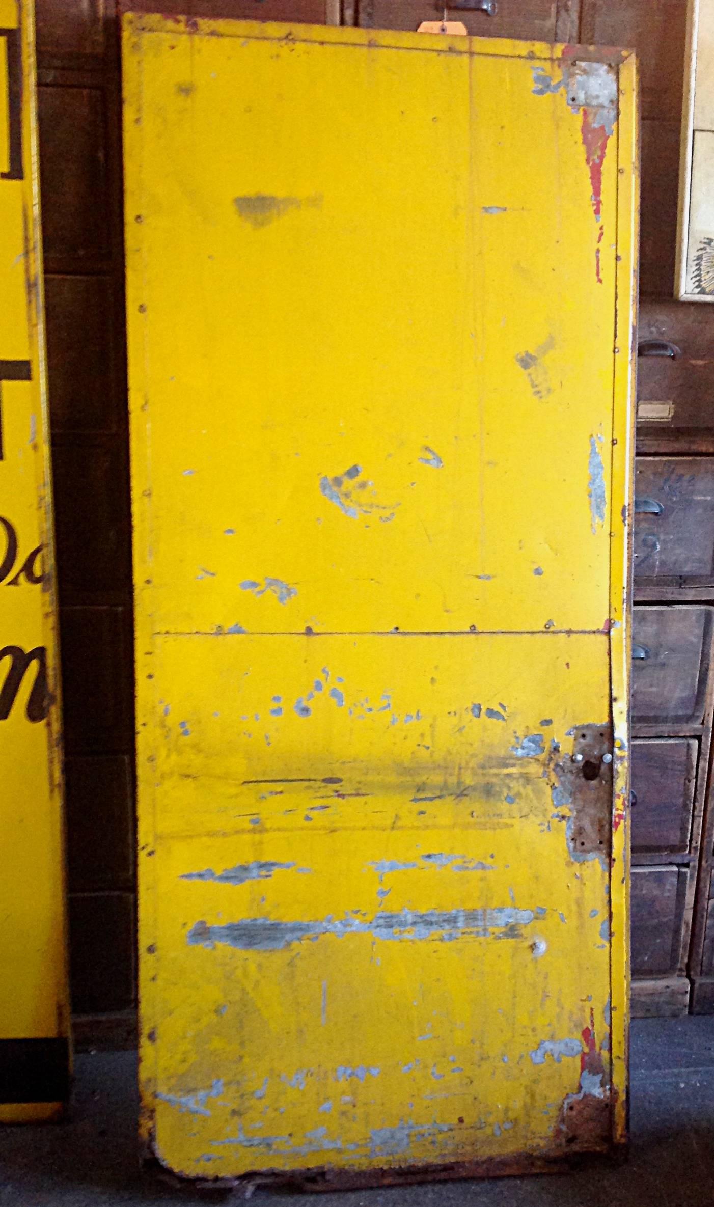 Pair of Steel Painted Doors with Butter Advertising 3