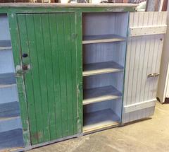 Three-Door Bead Board Painted Cupboard