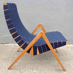 Webbed Scoop Lounge Chair with 'Compass' Legs
