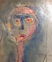 Giuseppe Napoli Large Figural Painting on Salvaged Table Top, 1956