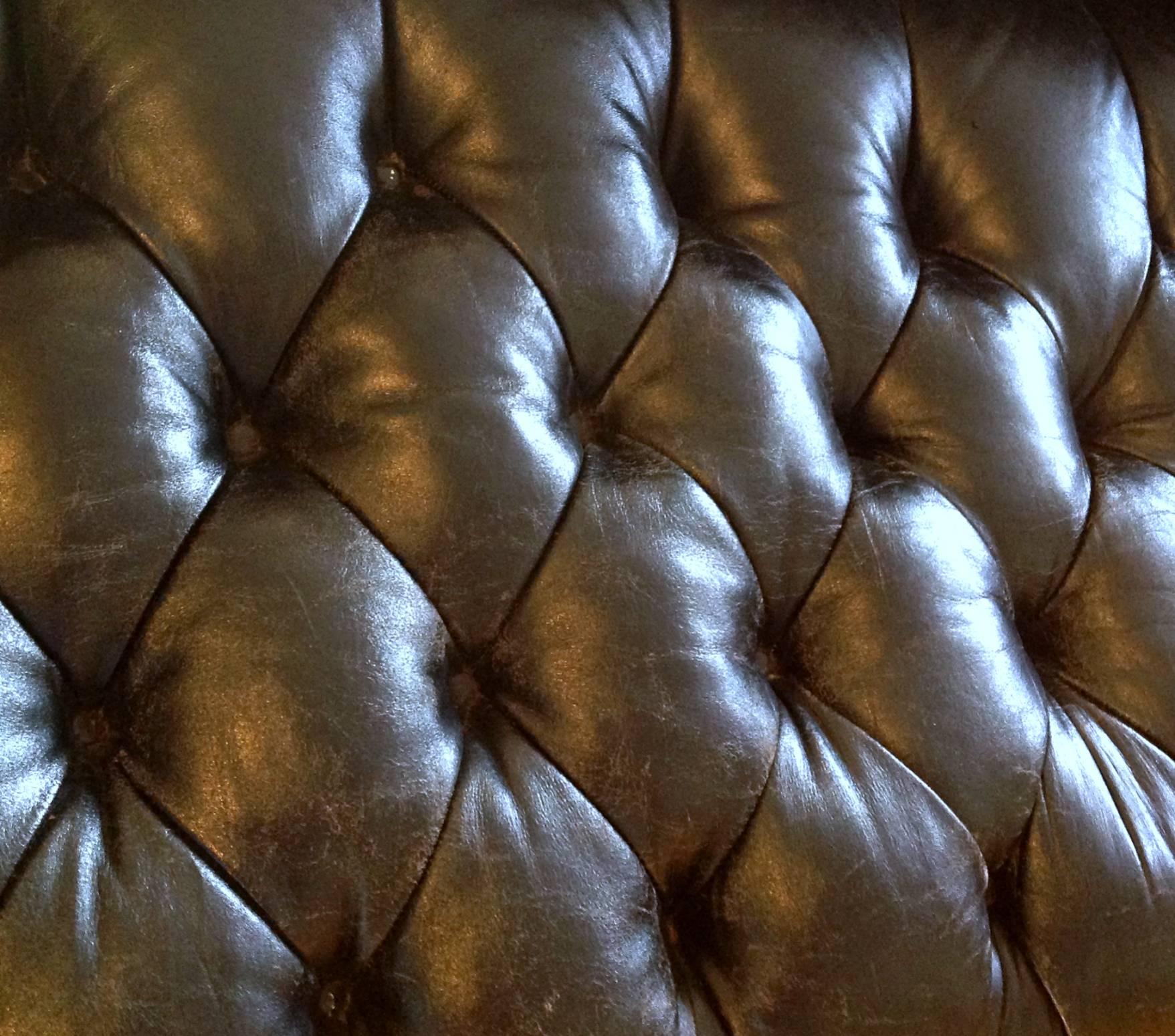 Tufted Black Leather Sofa 5