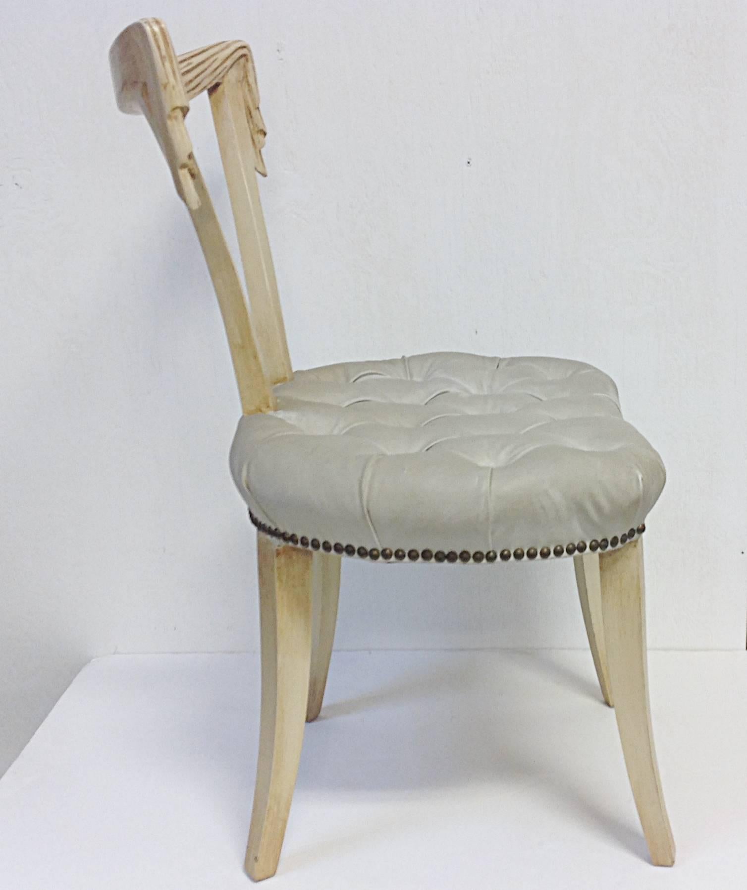 Hollywood Regency Stylish Drape Back 1940s Chair by Grosfeld House For Sale