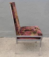 Set of Four Aluminum Frame Highback Chairs with Jack Lenore Larsen Fabric