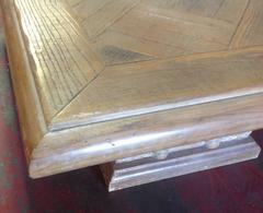 Phyllis Morris Bleached Oak Parquetry Top Double Pedestal Dining Table