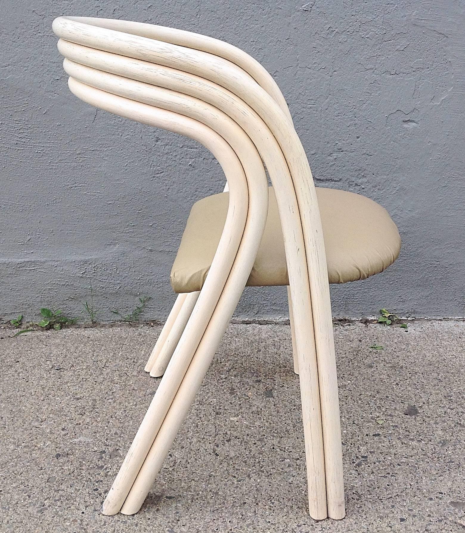Bent Bamboo Dining Chairs by Rohe Noordwolde Set of Six In Excellent Condition In Hudson, NY