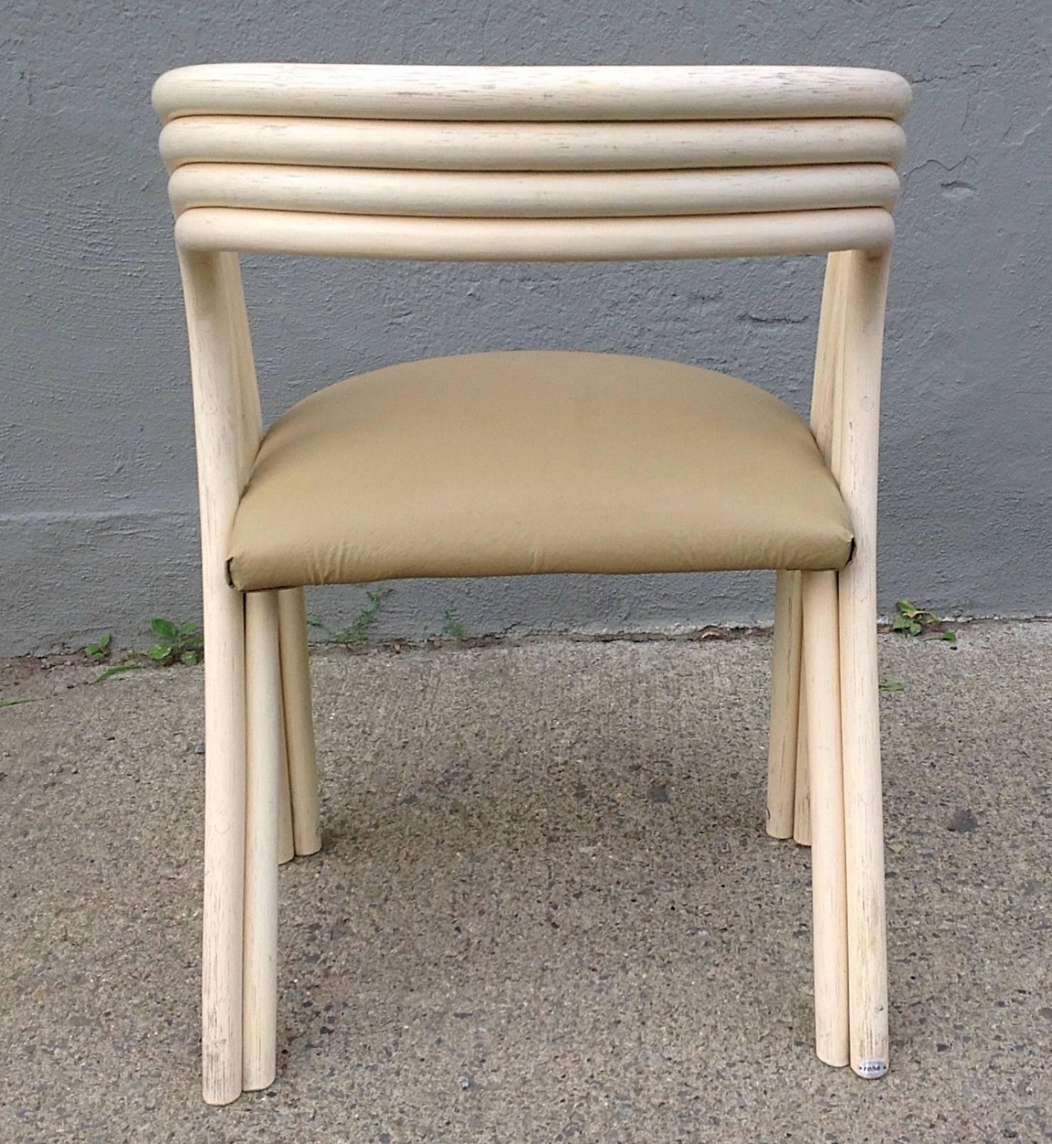 Late 20th Century Bent Bamboo Dining Chairs by Rohe Noordwolde Set of Six
