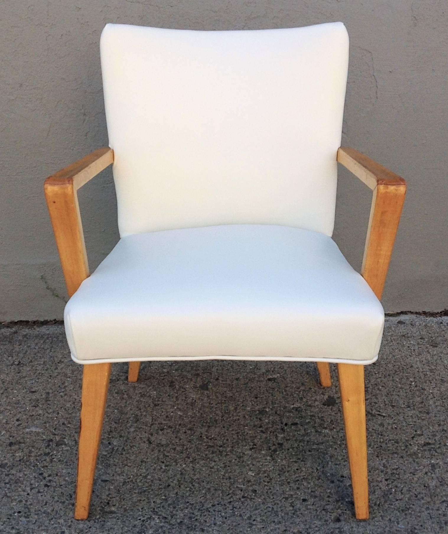 Pair of Leather Open Armchairs Ernst Schwadron, circa 1940s For Sale 1