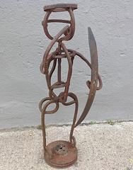 Trio of Brutalist Iron Figural Sculptures