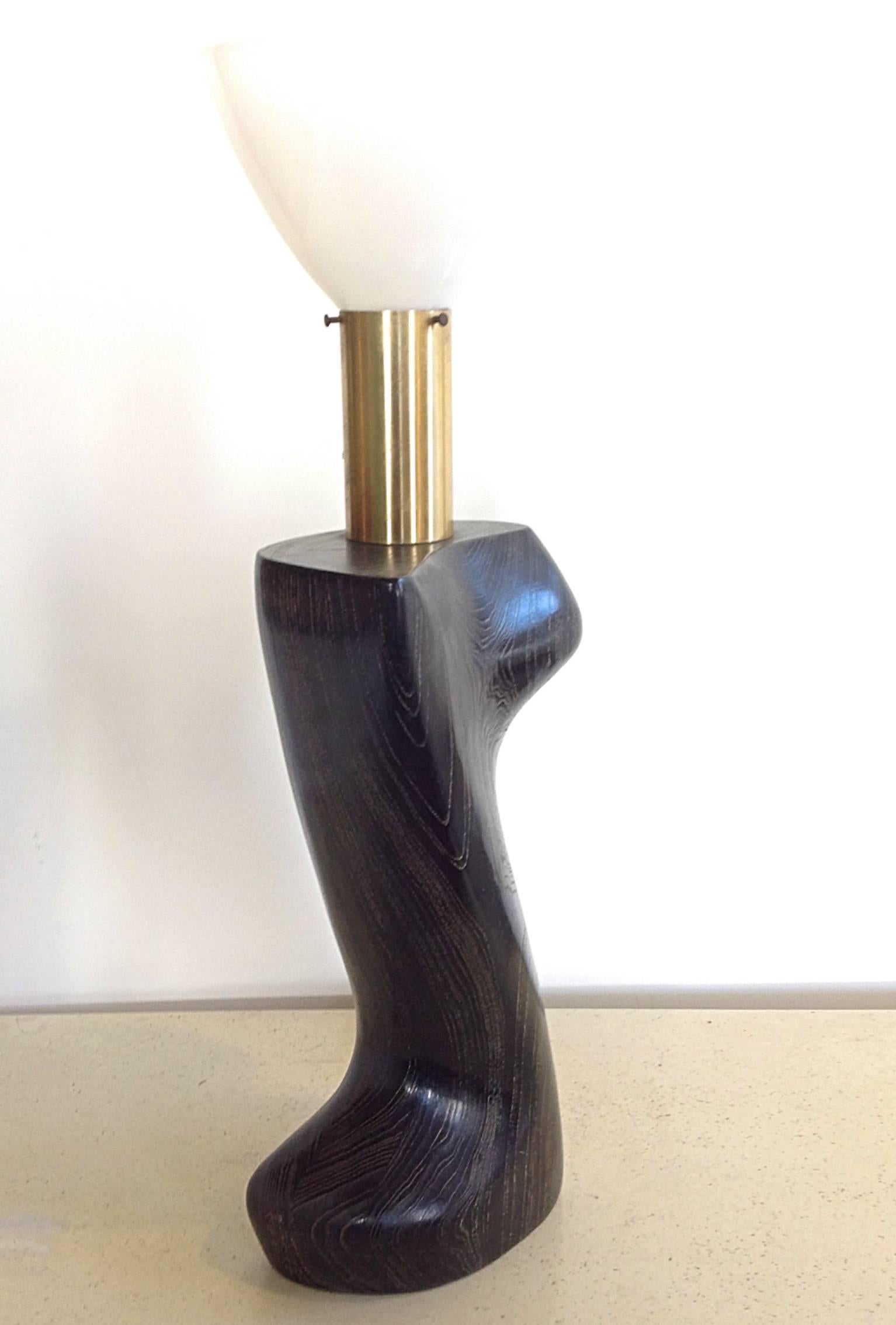 Mid-20th Century Heifetz Black Cerused Table Lamp