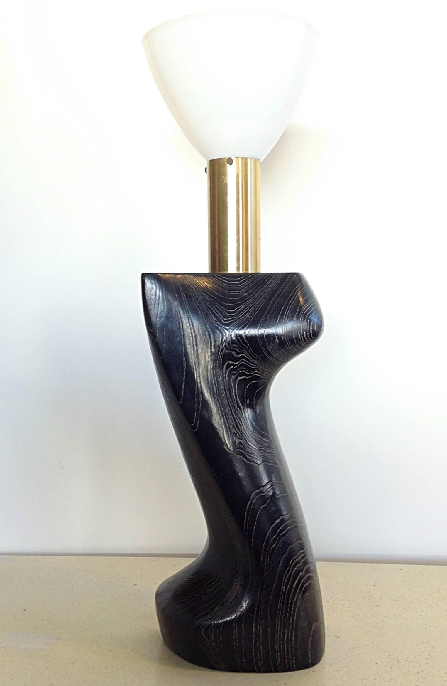 Mid-Century Modern Heifetz Black Cerused Table Lamp