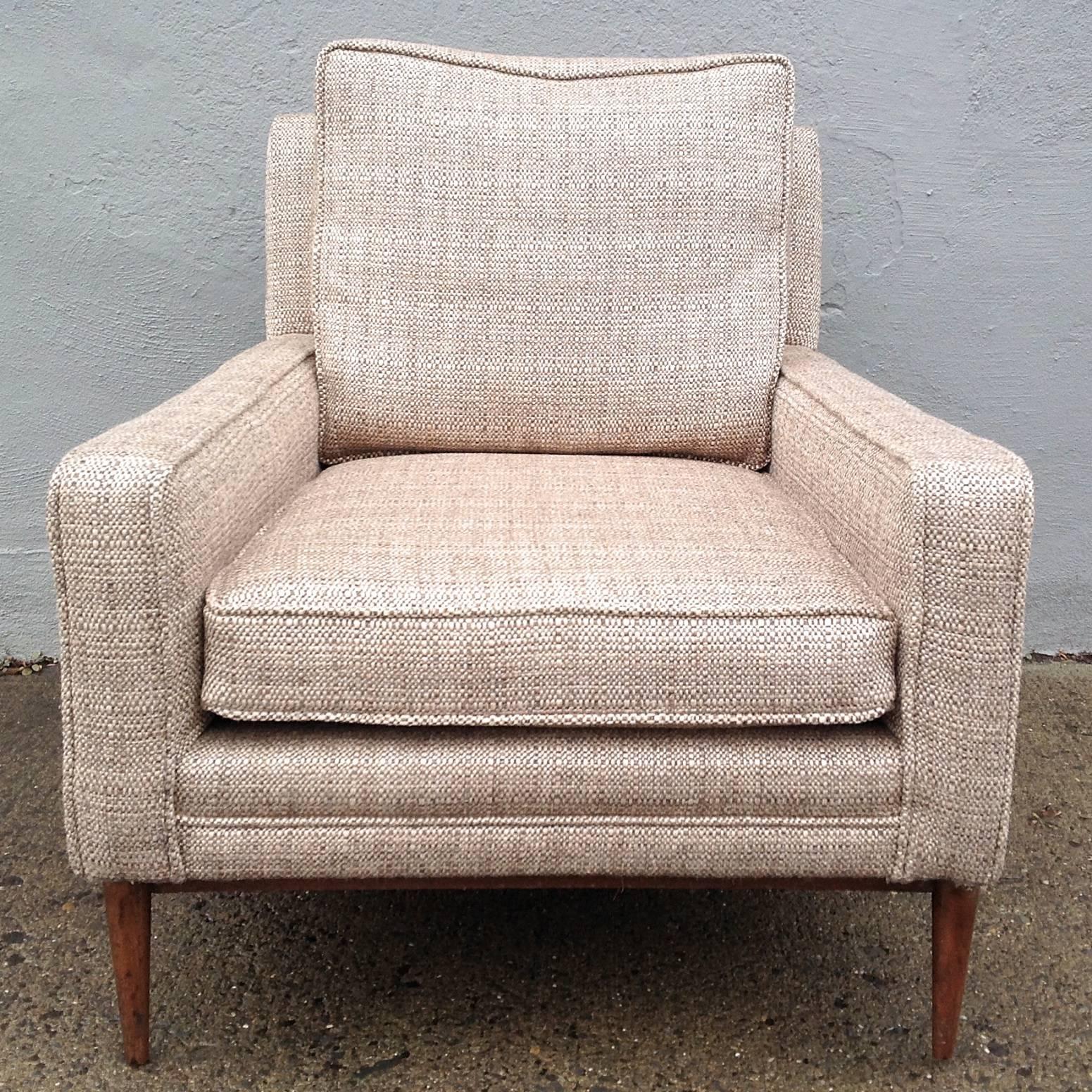 Model 1323 lounge chair by Paul McCobb for Directional. New upholstery with down loose back cushion. 35