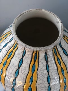 Vaso Art Déco “Craquelé” di Charles Catteau per Boch Frères, anni ’20