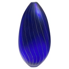 Stratiform Cobaltum Zanfirico 001, a unique blue glass sculpture by Liam Reeves