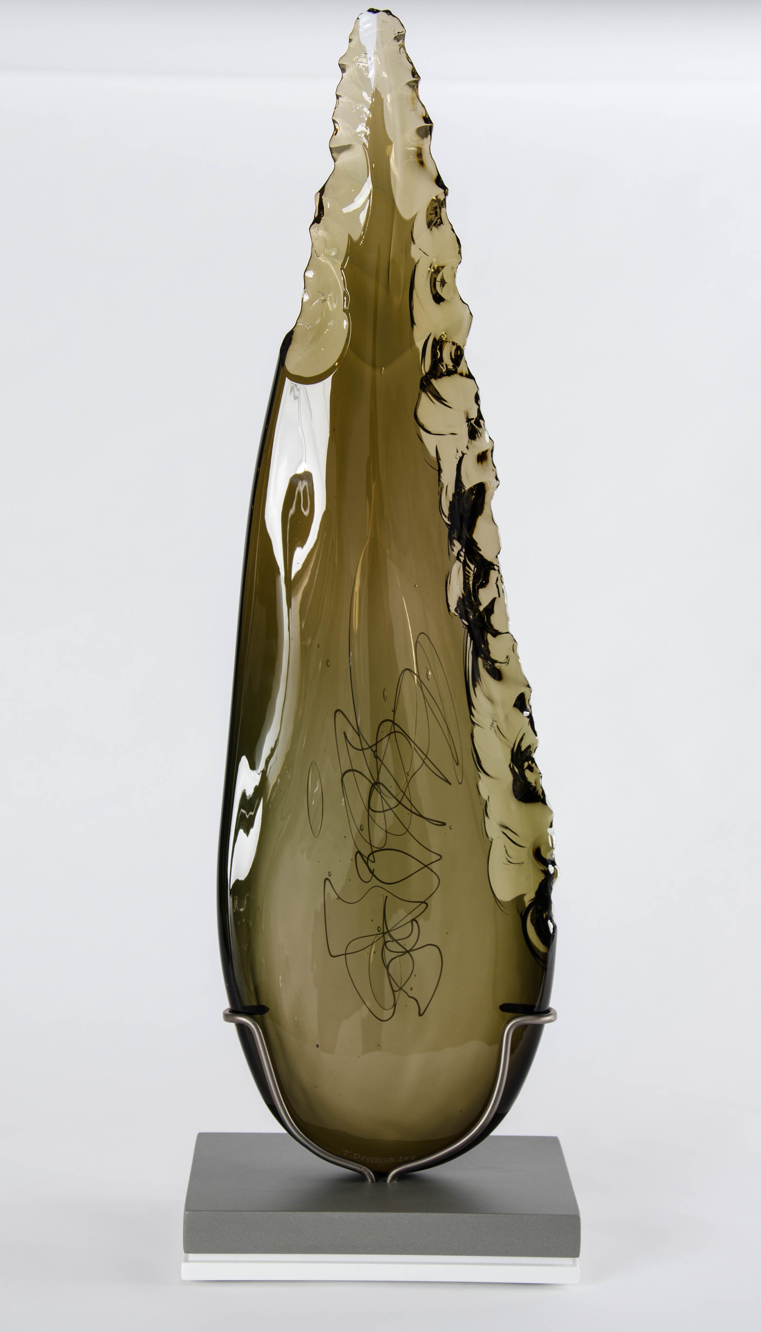 Contemporary Clovis in Bronze glass sculpture by James Devereux