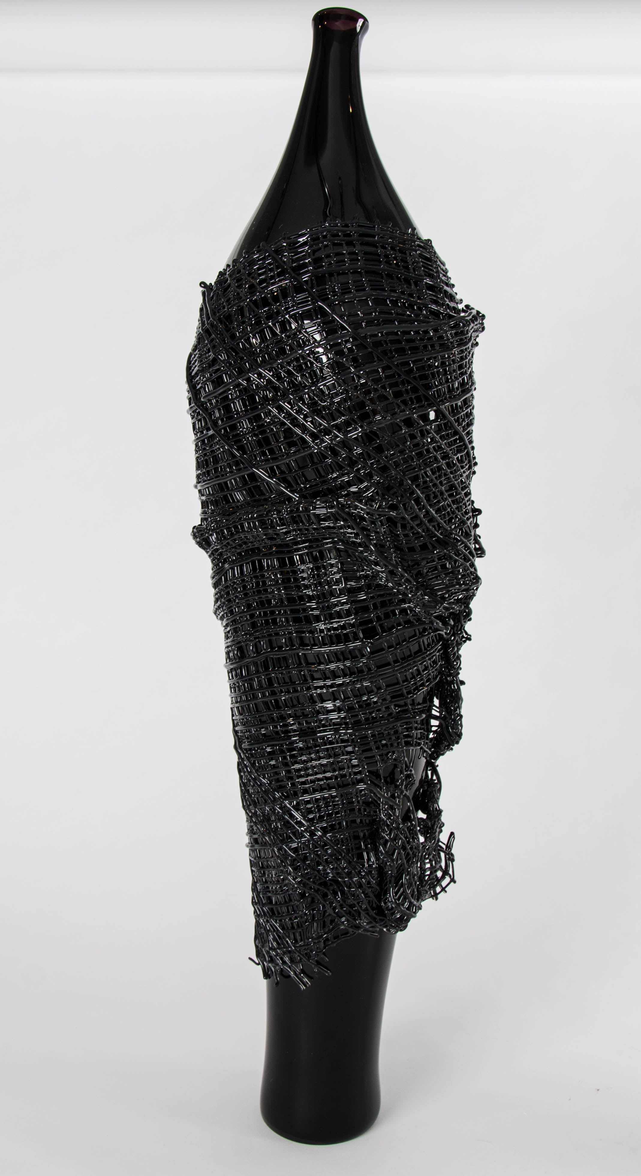 Blown Glass Odysseus and Calypso black and white glass sculptures by Cathryn Shilling