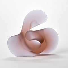 Amorphous Rose Quartz, a pink cast glass abstract sculpture by Karin Mørch