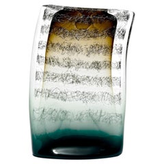 Cryptographic 241730, a brown, green & clear glass sculpture by Louis Thompson