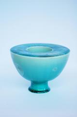 Turquoise Crystal Glazed Porcelain Double Walled Bowl