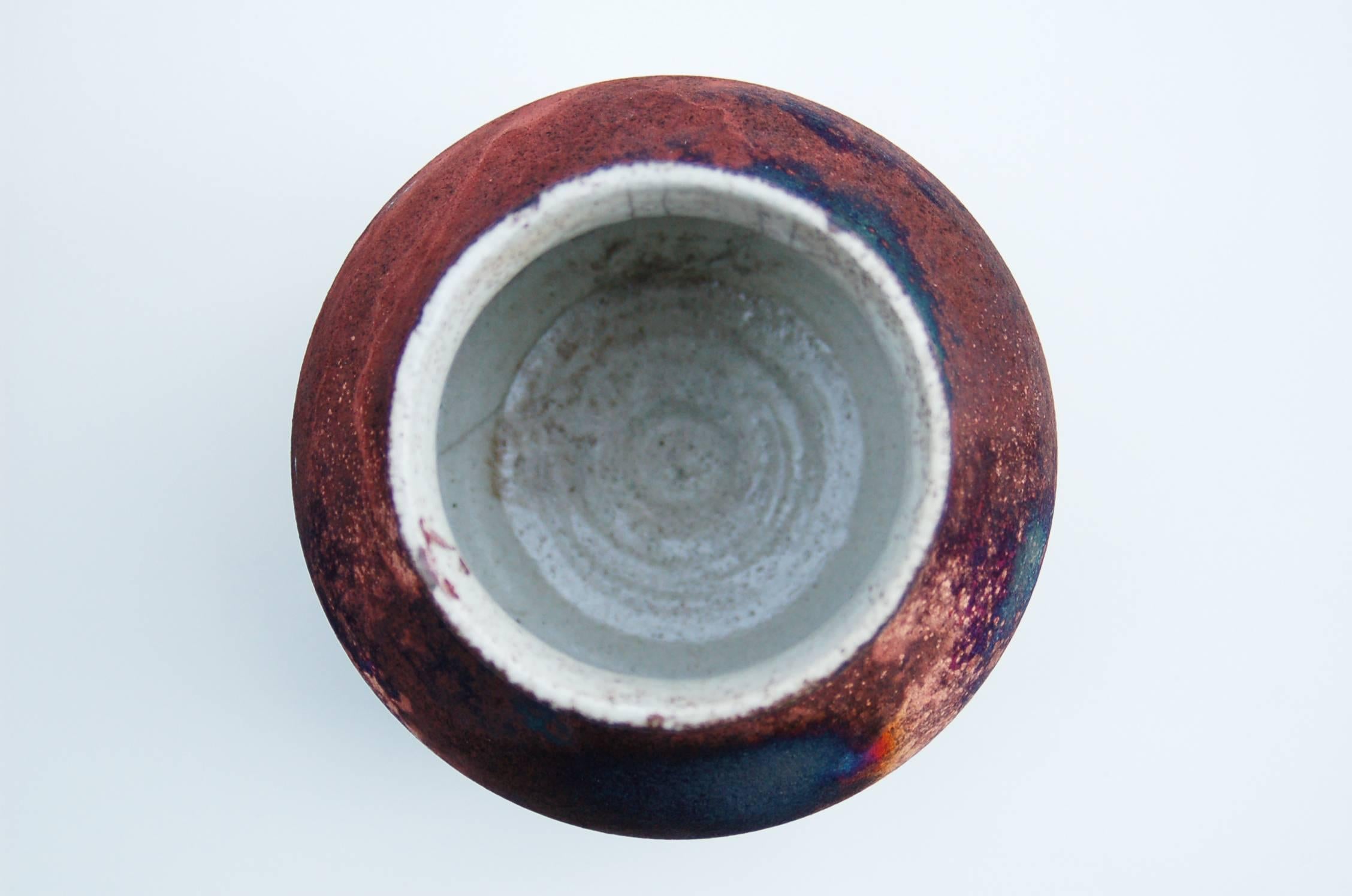 Contemporary Iridescent Ceramic Vase For Sale
