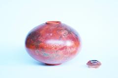 Red Ceramic Vase with Lid
