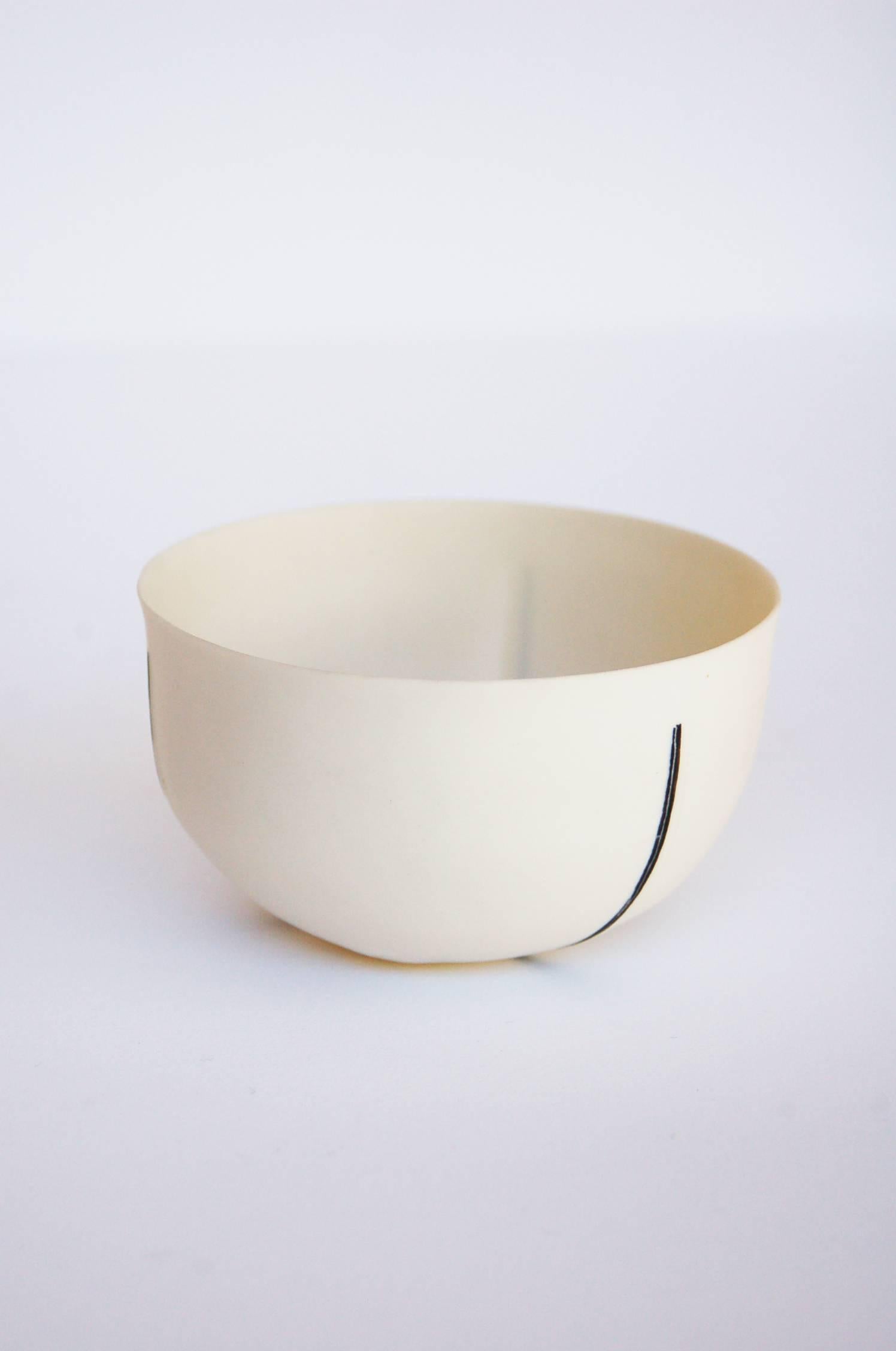 Spanish Black and White Porcelain Bowl by Carman Ballarin For Sale