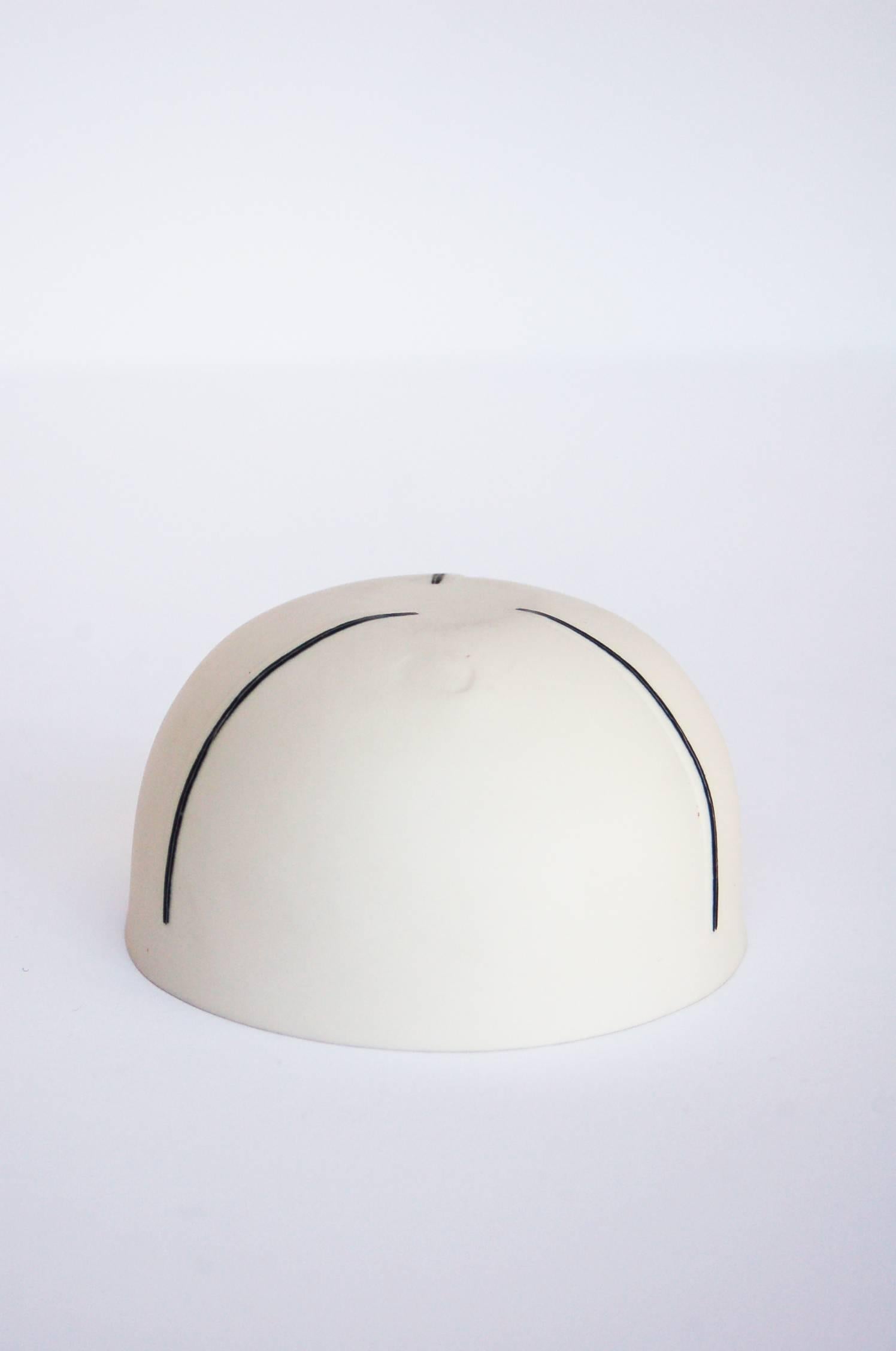 Contemporary Black and White Porcelain Bowl by Carman Ballarin For Sale