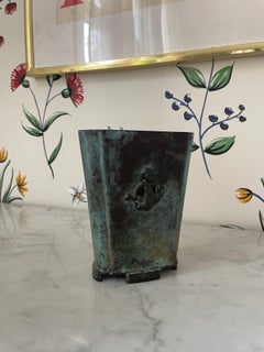 Swedish GAB Bronze Vase with Cherub Relief - 1930's