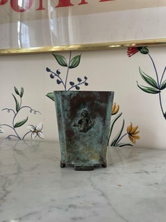 Swedish GAB Bronze Vase with Cherub Relief - 1930's
